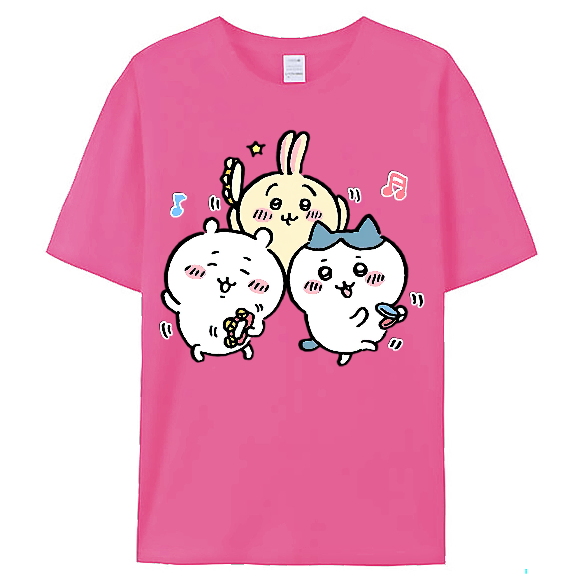 （画像用） ちいかわ ハチワレ Chii-kawa hachiware レディースカジュアルプリントTシャツ（綿100％）